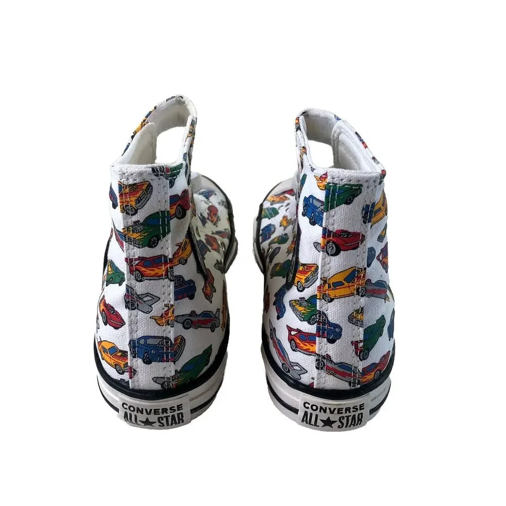 Converse All Star Hi Tops Easy On Cars Design Youth Size 3 - 21.5 CM